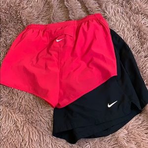 Nike shorts. Pink is XS, Black ones are M